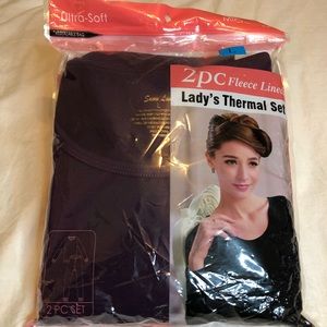2pc Fleece Lined Lady’s Ultra-Soft Thermal Set Size Large